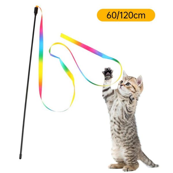 cat toys 60cm/120cm cute funny colorful rod teaser wand plastic pet for cats interactive stick supplies
cat toys 60cm/120cm cute funny colorful rod teaser wand plastic pet for cats interactive stick supplies