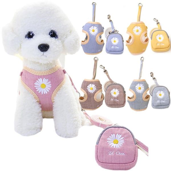 cute small dog harness and leash set with bags soft daisy embroidery adjustable no pull vest for puppy cats rabbits collars & leashes
cute small dog harness and leash set with bags soft daisy embroidery adjustable no pull vest for puppy cats rabbits collars & leashes
