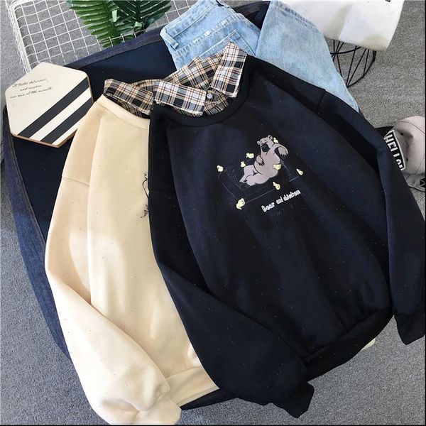 cute bear oversized kawaii womens hoodies fashion pullovers plus size casual korean style streetwear, Black
cute bear oversized kawaii womens hoodies fashion pullovers plus size casual korean style streetwear, Black