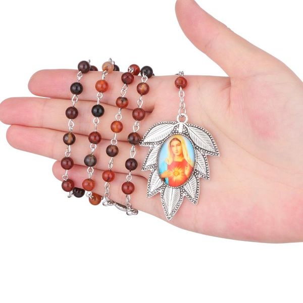 pendant necklaces heart mary rosary bead center necklace agate stone virgin leaf the seven sorrows catholic prayer jewelry, Silver
pendant necklaces heart mary rosary bead center necklace agate stone virgin leaf the seven sorrows catholic prayer jewelry, Silver