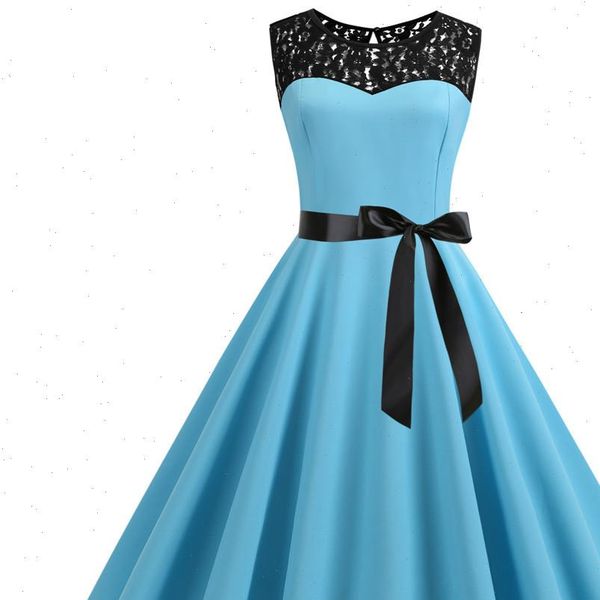 light blue lace patchwork women dress summer elegant vintage party casual office ladies work plus size, Black;gray
light blue lace patchwork women dress summer elegant vintage party casual office ladies work plus size, Black;gray