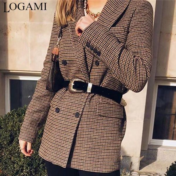 women's suits & blazers logami plaid blazer women fashion double breasted office ladies jacket coat female vintage casual long sleeve, White;black
women's suits & blazers logami plaid blazer women fashion double breasted office ladies jacket coat female vintage casual long sleeve, White;black