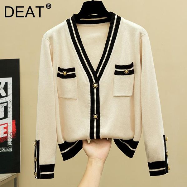 women's knits & tees deat women knitting pockets sweater v-neck long sleeve cardigan casual loose temperament fashion autumn winter 202, White
women's knits & tees deat women knitting pockets sweater v-neck long sleeve cardigan casual loose temperament fashion autumn winter 202, White