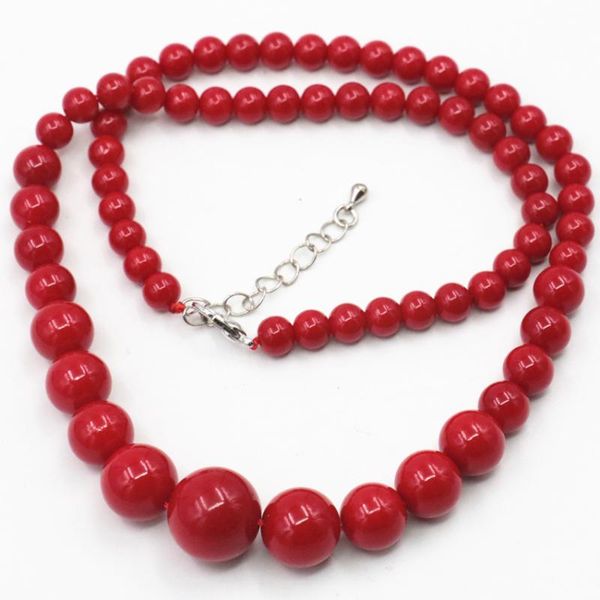 chains artificial coral red stone for women jewelry making 6-14 mm beautiful round beads diy charms necklaces 18 inches, Silver
chains artificial coral red stone for women jewelry making 6-14 mm beautiful round beads diy charms necklaces 18 inches, Silver