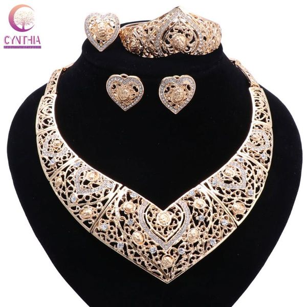 earrings & necklace bridal wedding african beads jewelry sets gold color crystal women design heart bangle ring, Silver
earrings & necklace bridal wedding african beads jewelry sets gold color crystal women design heart bangle ring, Silver