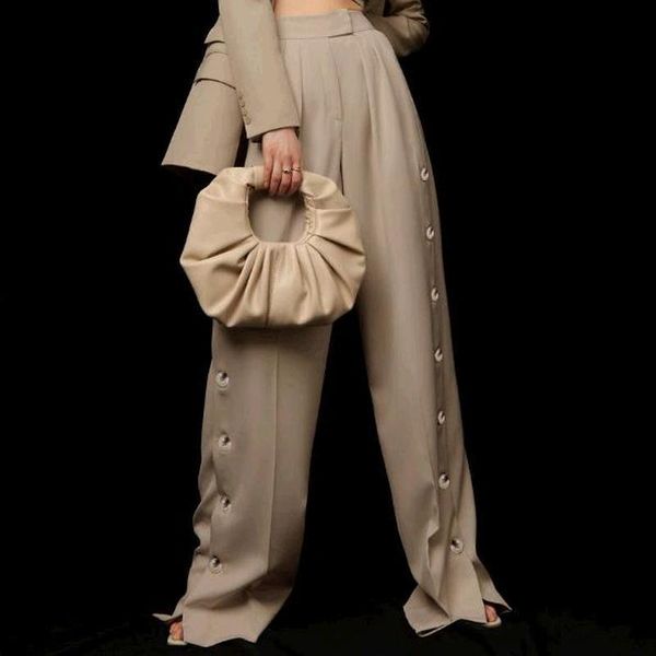 women's pants & capris 2021 casual high-waisted wide-leg spring and autumn khaki oversized trousers chic button clothes ladies, Black;white
women's pants & capris 2021 casual high-waisted wide-leg spring and autumn khaki oversized trousers chic button clothes ladies, Black;white