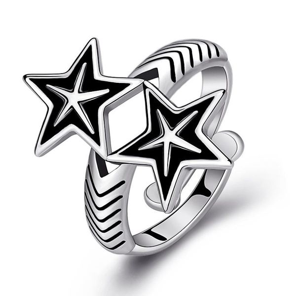 cluster rings korean trend double five pointed star ring exquisite women's wedding party adjustable fashion lady jewelry accessories, Golden;silver
cluster rings korean trend double five pointed star ring exquisite women's wedding party adjustable fashion lady jewelry accessories, Golden;silver