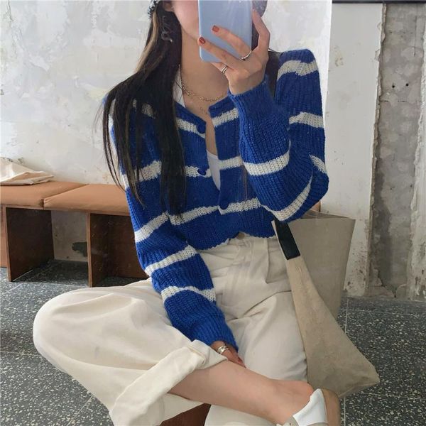 women's sweaters fafa contrast striped sweater fried street 2021 lazy korean long sleeved cardigan early autumn jacket female, White;black
women's sweaters fafa contrast striped sweater fried street 2021 lazy korean long sleeved cardigan early autumn jacket female, White;black