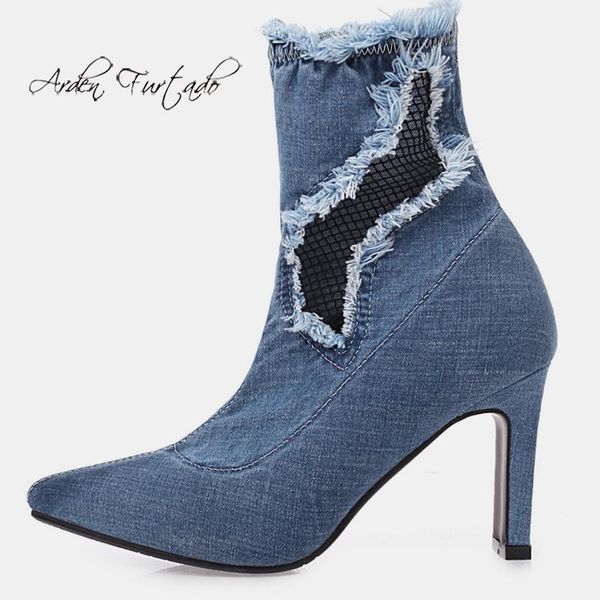 boots arden furtado 2021 winter fashion comfortable blue jeans pointed toe stilettos heels contracted short women's mesh, Black
boots arden furtado 2021 winter fashion comfortable blue jeans pointed toe stilettos heels contracted short women's mesh, Black