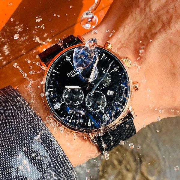 wristwatches male watch luxury quartz casual waterproof multi-function luminous steel band, Slivery;brown
wristwatches male watch luxury quartz casual waterproof multi-function luminous steel band, Slivery;brown