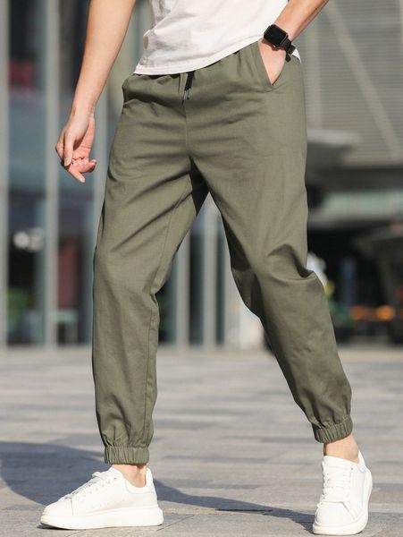 men drawstring waist carrot pants a0yj#, Black
men drawstring waist carrot pants a0yj#, Black