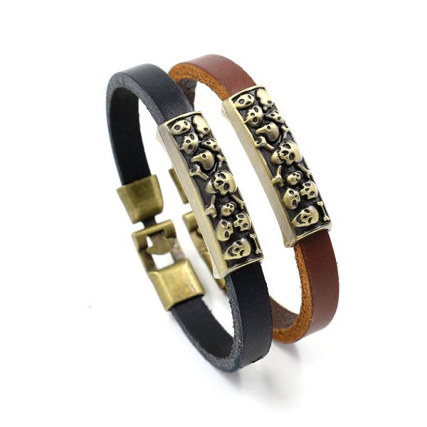 wristbands gothic punk skull scalp bracelet men's personalized cowhide fashion japanese and korean punk wristbands beads leather bangle, Golden;silver
wristbands gothic punk skull scalp bracelet men's personalized cowhide fashion japanese and korean punk wristbands beads leather bangle, Golden;silver