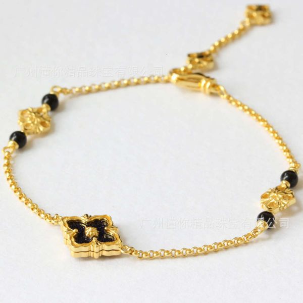 italian handmade bracelet s925 silver clover single flower european court style jewelry, Black
italian handmade bracelet s925 silver clover single flower european court style jewelry, Black