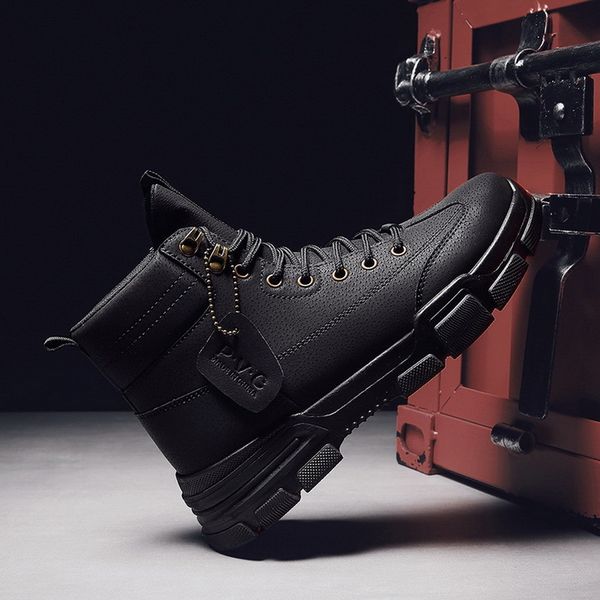 boots men winter shoes ankle snow boots warm skin british-style male fashion rubber de7m, Black
boots men winter shoes ankle snow boots warm skin british-style male fashion rubber de7m, Black