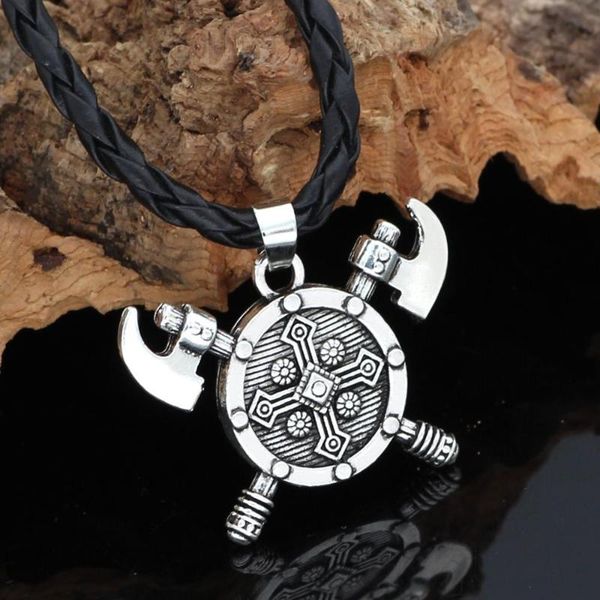 odin symbol necklace vintage myth viking double axe pendant classic trendy men's couple models amulet gifts accessories necklaces, Silver
odin symbol necklace vintage myth viking double axe pendant classic trendy men's couple models amulet gifts accessories necklaces, Silver
