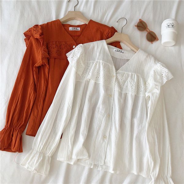 women's blouses & shirts lolita princess hook kawaii ruffles sweet long sleeve shirt blouse 0e1j, White
women's blouses & shirts lolita princess hook kawaii ruffles sweet long sleeve shirt blouse 0e1j, White