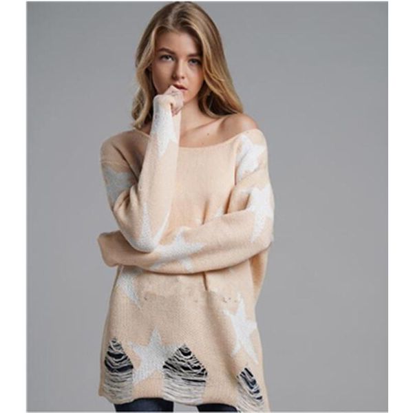 women's sweaters wkoud 2021 winter women sweater fashion star printed loose ol knitted pullovers streetwear knitwear clothes y8043, White;black
women's sweaters wkoud 2021 winter women sweater fashion star printed loose ol knitted pullovers streetwear knitwear clothes y8043, White;black