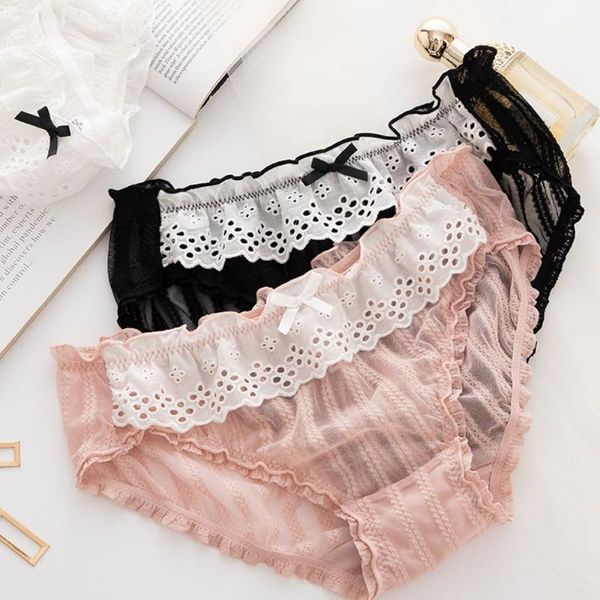 women's panties lace bow ruffled briefs underpants feminine women sweet embroidered lolita princess, Black;pink
women's panties lace bow ruffled briefs underpants feminine women sweet embroidered lolita princess, Black;pink