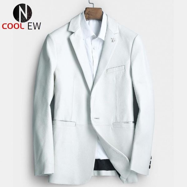 men's leather & faux luxury mens formal natural sheepskin blazer jacket white slim fit wedding dress suit genuine business man coats, Black
men's leather & faux luxury mens formal natural sheepskin blazer jacket white slim fit wedding dress suit genuine business man coats, Black