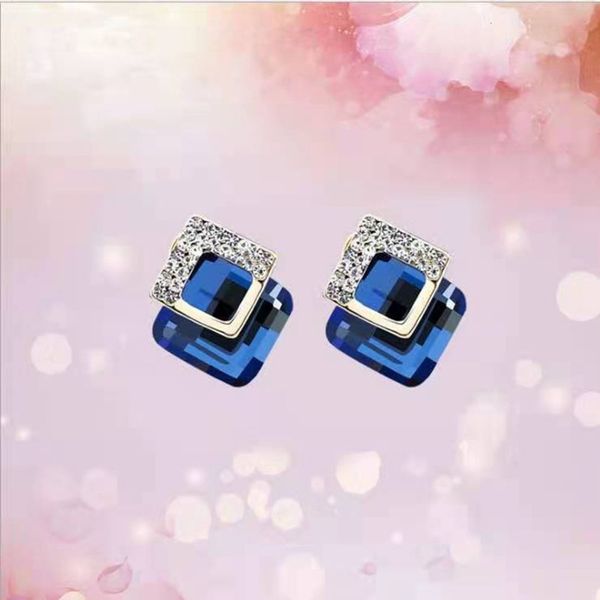 s925 silver needle fashion square korean temperament geometric crystal exaggeration simple personality earrings female, Black
s925 silver needle fashion square korean temperament geometric crystal exaggeration simple personality earrings female, Black