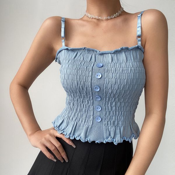 women's tanks & camis spring summer 2021 vintage elastic ruched short slim button strap woman camisole sleeveless high waist, White
women's tanks & camis spring summer 2021 vintage elastic ruched short slim button strap woman camisole sleeveless high waist, White