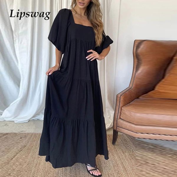 summer spring lady short sleeve loose party dress casual loose women beach dress elegant square collar puff shoulder long dresshigh quality, Black;gray
summer spring lady short sleeve loose party dress casual loose women beach dress elegant square collar puff shoulder long dresshigh quality, Black;gray