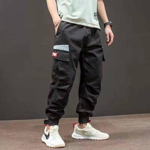 men's pants side pockets pencil hip hop patchwork cargo ripped sweatpants joggers trousers male fashion full length, Black
men's pants side pockets pencil hip hop patchwork cargo ripped sweatpants joggers trousers male fashion full length, Black