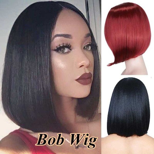 chemical fiber high temperature silk women's medium split short straight hair wig, Black
chemical fiber high temperature silk women's medium split short straight hair wig, Black