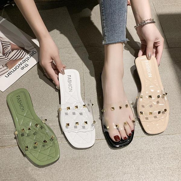 slippers 2021 fashion women sandals flat jelly shoes flip flops stud beach summer rivets nude casual, Black
slippers 2021 fashion women sandals flat jelly shoes flip flops stud beach summer rivets nude casual, Black
