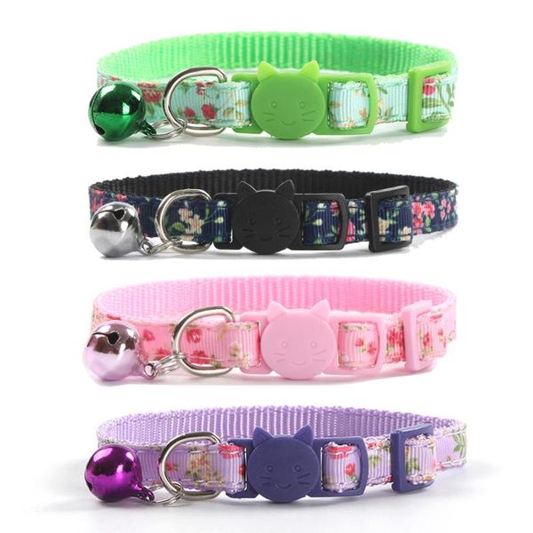 cat collars & leads safety quick release with bell-adjustable collar small floral colorful patterned soft strong nylon strip
cat collars & leads safety quick release with bell-adjustable collar small floral colorful patterned soft strong nylon strip