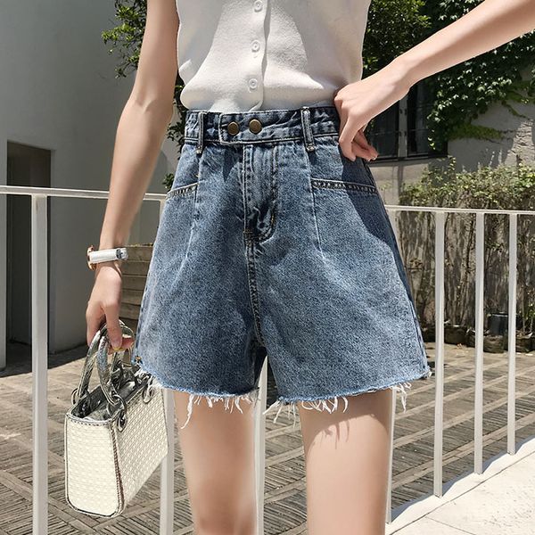 women's 2021 spring and summer high waist shorts denim wide leg new casual korean version slim with pants, White;black
women's 2021 spring and summer high waist shorts denim wide leg new casual korean version slim with pants, White;black