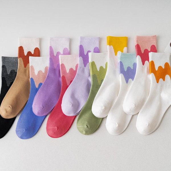men's socks 1 pair autumn and winter women's warm tube wave color matching ice cream milk stockings, Black
men's socks 1 pair autumn and winter women's warm tube wave color matching ice cream milk stockings, Black