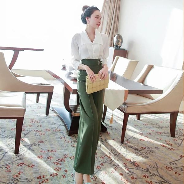 women's two piece pants 2021 summer blazer suit 2 pieces fashion v-neck wide leg ladies high waist set, White
women's two piece pants 2021 summer blazer suit 2 pieces fashion v-neck wide leg ladies high waist set, White