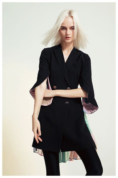 dress Msxu elegant feminine taped button plied chiffon shreds hanger thin casual lady suit business, Black;gray
dress Msxu elegant feminine taped button plied chiffon shreds hanger thin casual lady suit business, Black;gray