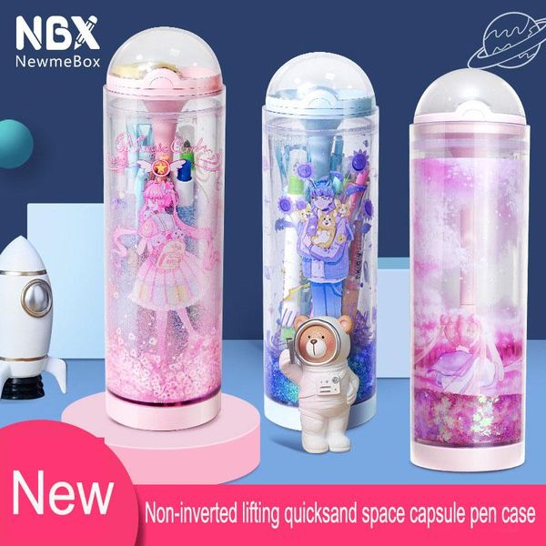 pencil cases space tumbler box mebox school stool transparent quicksand kawaii gift
