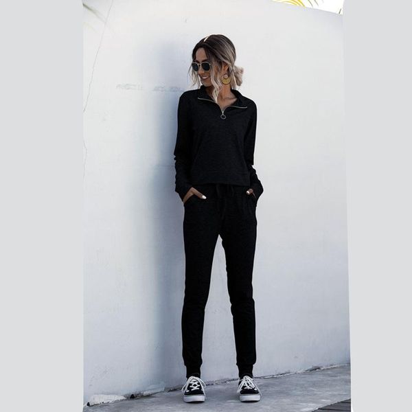 women casual front zipper solid color pokets 2 pieces set long sleeve pullover pants autumn spring hoodie sportsuit women's tracksuits, Gray
women casual front zipper solid color pokets 2 pieces set long sleeve pullover pants autumn spring hoodie sportsuit women's tracksuits, Gray