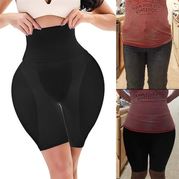women's padded seamless butt hip enhancer panties boy shorts high waist underbriefs buttocks corset tummy cotrol booty lift 211220, Black;white