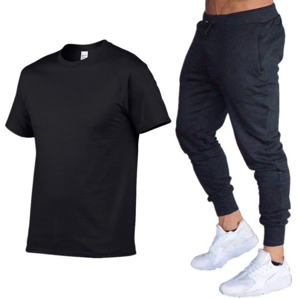 men's tracksuits pure cotton solid color casual suit chunxia t-shirt + pants two-piece sportswear trendy men, Gray
men's tracksuits pure cotton solid color casual suit chunxia t-shirt + pants two-piece sportswear trendy men, Gray