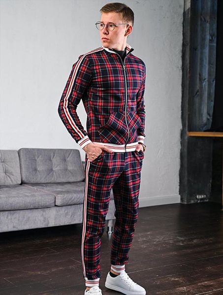 3d print set mens tracksuit long sleeve stripe jacket suit grid two piece patchwork zipper hooded coat trouser sportswear, Gray
3d print set mens tracksuit long sleeve stripe jacket suit grid two piece patchwork zipper hooded coat trouser sportswear, Gray