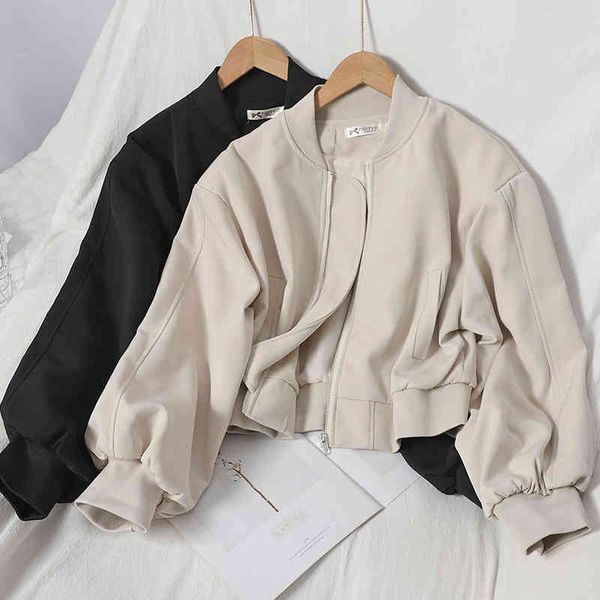 women's hoodies & sweatshirts zipper jacket short coat autumn all-match loose korean style stand-up collar solid color baseball uniform, Black
women's hoodies & sweatshirts zipper jacket short coat autumn all-match loose korean style stand-up collar solid color baseball uniform, Black
