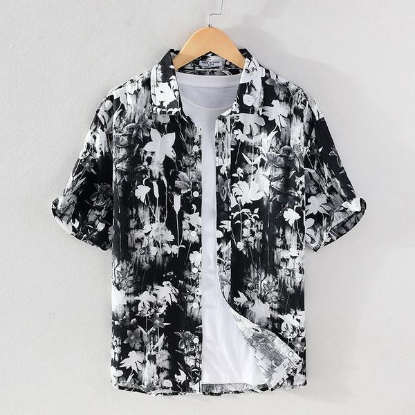 summer black and white printed pure linen shirt men short-sleeved chinese style shirts brand camisa chemise men's casual, White;black
summer black and white printed pure linen shirt men short-sleeved chinese style shirts brand camisa chemise men's casual, White;black