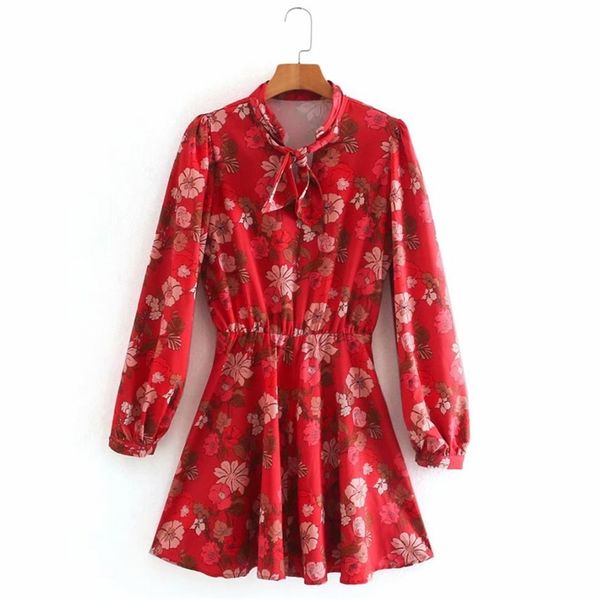 summer women vintage chiffon dress floral print bow tie collar long sleeve mini es female elegant a-line vestido 210513, Black;gray
summer women vintage chiffon dress floral print bow tie collar long sleeve mini es female elegant a-line vestido 210513, Black;gray
