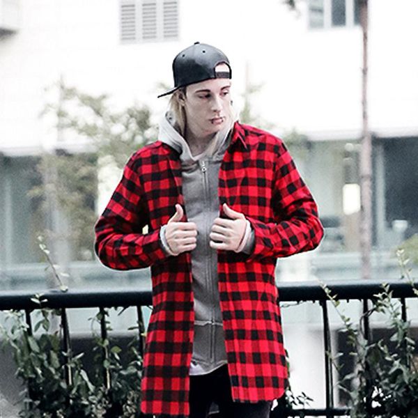 men's clothing singer bigbang personality british style slim medium-long shirt long-sleeve plaid hiphop punk costumes casual shirts, White;black
men's clothing singer bigbang personality british style slim medium-long shirt long-sleeve plaid hiphop punk costumes casual shirts, White;black
