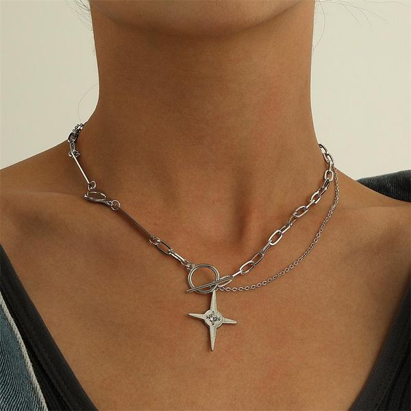 chains minimalist personality creativity cross zircon geometry clavicle chain pendant necklace fashion woman party jewelry gift, Silver
chains minimalist personality creativity cross zircon geometry clavicle chain pendant necklace fashion woman party jewelry gift, Silver