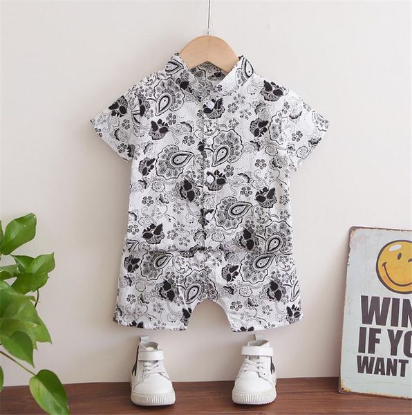 clothing sets baby boy's two piece set children's lapel short sleeve printed shirt elastic waistband shorts, White
clothing sets baby boy's two piece set children's lapel short sleeve printed shirt elastic waistband shorts, White