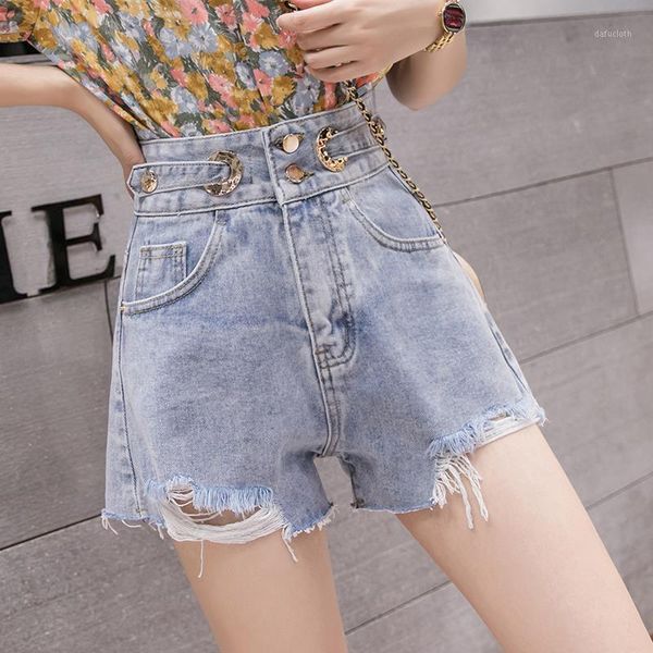 women chic fashion pockets frayed hem hole ripped denim shorts vintage high waist button female short jeans mujer femme y734 women's, Blue
women chic fashion pockets frayed hem hole ripped denim shorts vintage high waist button female short jeans mujer femme y734 women's, Blue