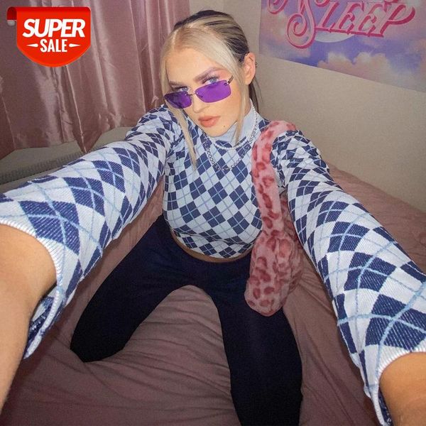 explosive plaid long-sleeved t-shirt women knit collar all-match fashionable temperament blouse #ov1k, White
explosive plaid long-sleeved t-shirt women knit collar all-match fashionable temperament blouse #ov1k, White