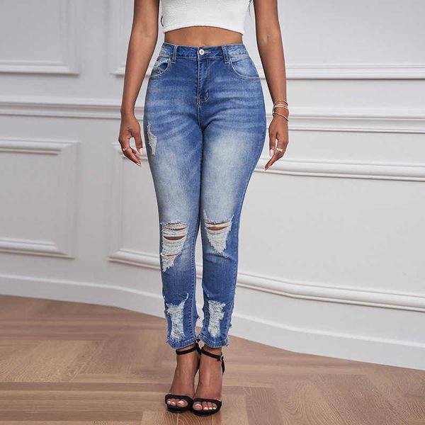 fashion jeans shiying's water washed pierced women's high waist slim leggings 78523, Blue
fashion jeans shiying's water washed pierced women's high waist slim leggings 78523, Blue