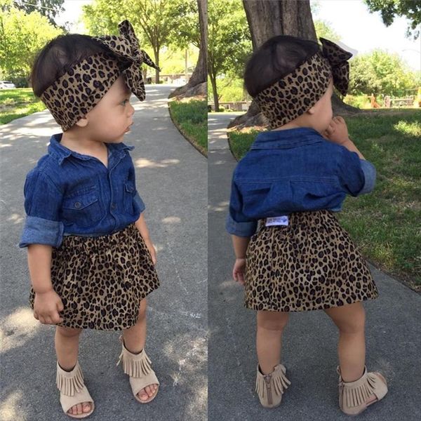 3pcs set cute baby girls clothes fall toddler kids denim leopard culotte skirt outfits children clothing, White
3pcs set cute baby girls clothes fall toddler kids denim leopard culotte skirt outfits children clothing, White
