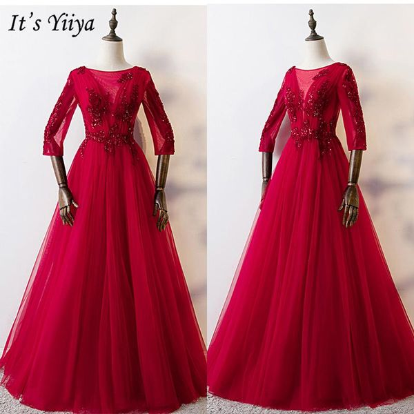 party dresses it's yiiya evening dress 2021 burgundy appliques embroidery luxury ball gown elegant half sleeve long formal e1010, White;black
party dresses it's yiiya evening dress 2021 burgundy appliques embroidery luxury ball gown elegant half sleeve long formal e1010, White;black